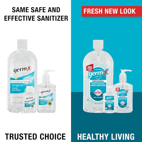 Vista 4 de Germ-X Desinfectante de manos original, 2 onzas líquidas (paquete de 6), gel hidratante con menos secado con vitamina E, fórmula sin enjuague
