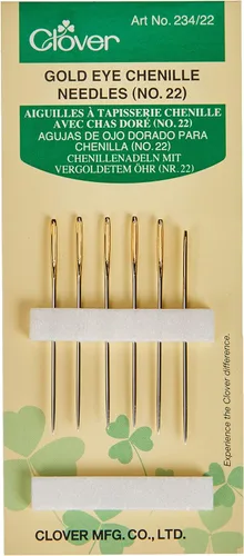 Clover Agujas de chenilla Gold Eye - Tamaño 22 6/Pkg