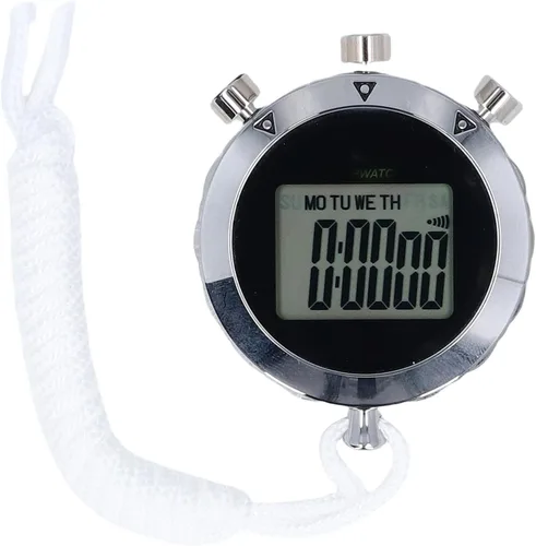 RiToEasysports Cronómetro cronómetro, cronómetro digital de mano de 0.01 segundos con calendario de alarma para correr, fútbol, fitness