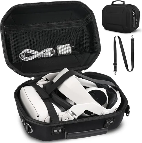 LYAUK Hard Carrying Case with Lock Compatible with Oculus Quest 2 BasicElite Version, Touch Controllers, and Other Accessories, Quest 2 Case with