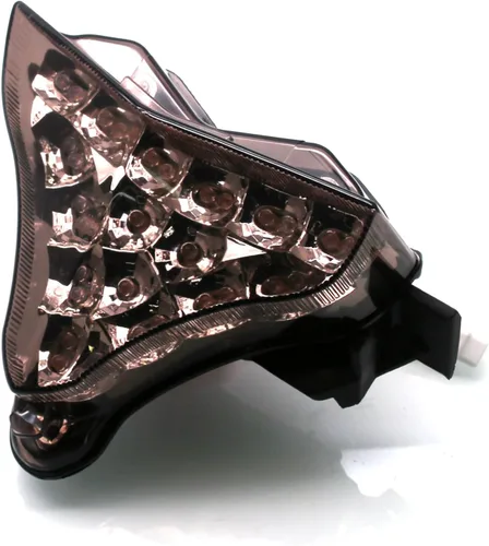 Vista 4 de MZS Luz trasera para motocicleta, LED con señal de giro integrada, lente de humo intermitente compatible con YZF R1 2009-2014