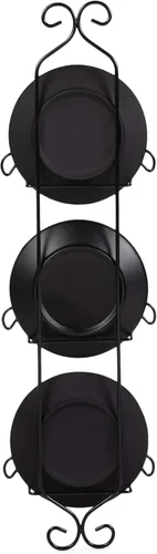 Vista 5 de We Open Our Home - Mini placas de pared de cerámica con estante de exhibición de metal, juego de 3