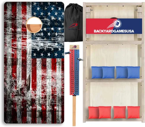 Vista 48 de BackYardGamesUSA Juego de tablas de Cornhole Pro Fabricado en Estados Unidos Abedul báltico 3/4 Sin rebote Patas triples gruesas Dos 2