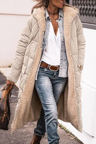 Vista 12 de PRETTYGARDEN Ropa de moda de invierno 2025 para mujer, abrigos largos de forro polar de lana de oveja de gran