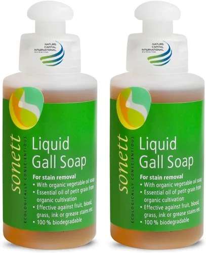 Sonett - Removedor de manchas líquido orgánico para ropa, detergente concentrado para limpieza profunda, altamente eficaz contra tinta, sangre,