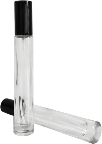 Vista 3 de Mini spray de perfume de 0.3 fl oz, botella de vidrio atomizador, botellas de perfume recargables, botella pequeña de spray de niebla fina, botella