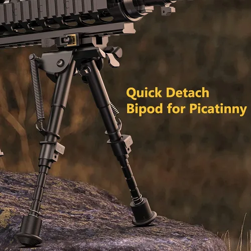 Vista 6 de CVLIFE bifurcación de 6- 9 pulgadas para rifle táctico, resorte ajustable con adaptador de liberación rápida