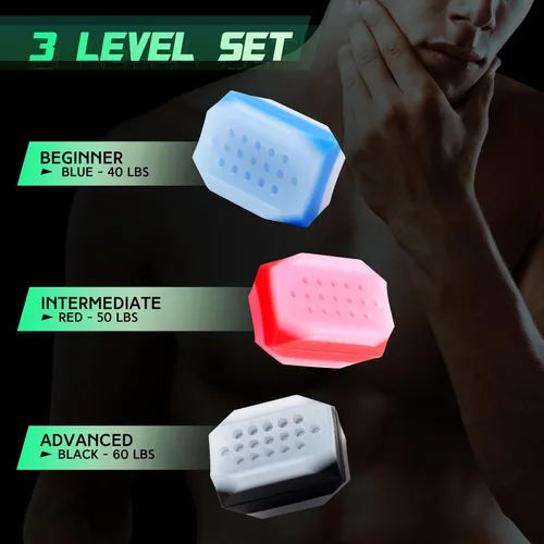 Vista 2 de CJing Ejercitador de mandíbula para hombres y mujeres - Tabletas de silicona para ejercitar la mandíbula - Potente entrenador de mandíbula
