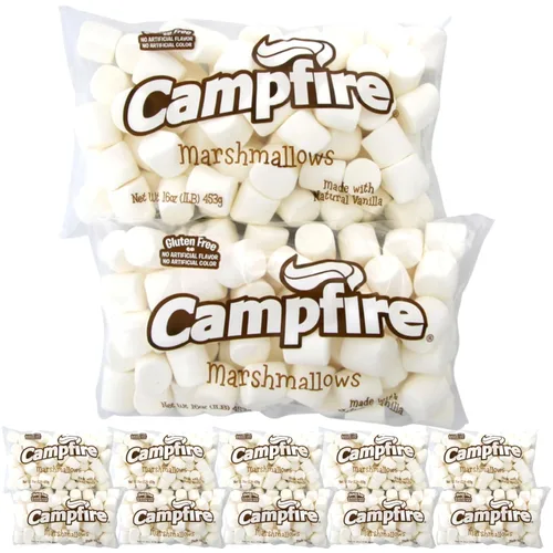 Vista 8 de Malvaviscos blancos grandes de 1 libra, hechos con vainilla natural, sin sabores artificiales, perfectos para S'mores, hornear y chocolate caliente