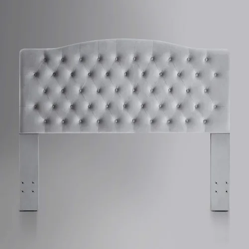 Vista 81 de 24KF Cabecera tapizada con terciopelo con diseño de botones capitoné, tamaño King/California King, cómoda, a la moda, acolchada, color gris