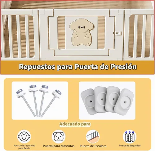 Vista 6 de Extensión de puerta para bebé, paquete de 4 piezas de repuesto para puerta de bebé y mascotas, pieza de tornillo de repuesto M8 (0.315 in)