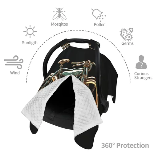 Vista 8 de Baby Car Seat Canopy Cover for Mom, Soft Breathable Nursing Breastfeeding Covers Multi Use Stroller Sun Shade Newborn Shower Gift，Bike