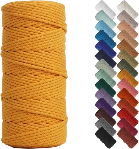 Vista 68 de NOANTA - Cuerda de macramé color beige natural, 1/8 pulgadas (3 mm) x 109 yardas (100 metros), cuerda de algodón colorido para colgar en la pared