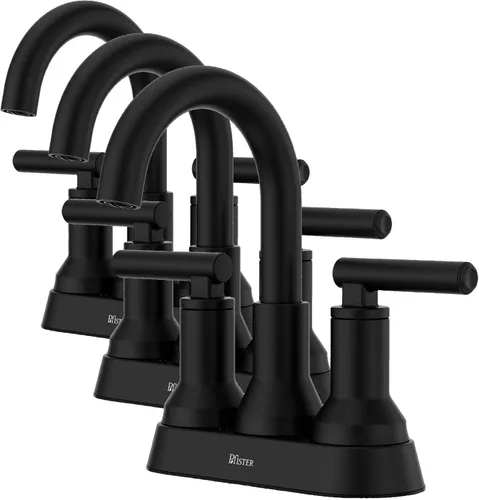 Vista 15 de Pfister Capistrano LF048CSOBG - Grifo para lavabo de baño, centro de 4 pulgadas, 2 asas, 3 agujeros, certificado NSF, acabado dorado cepillado