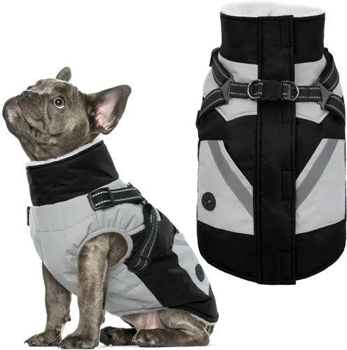 Vista 16 de IECOii Abrigos para perros pequeños, arnés de invierno con cremallera, color verde, talla XS, cálido abrigo de invierno para perros pequeños