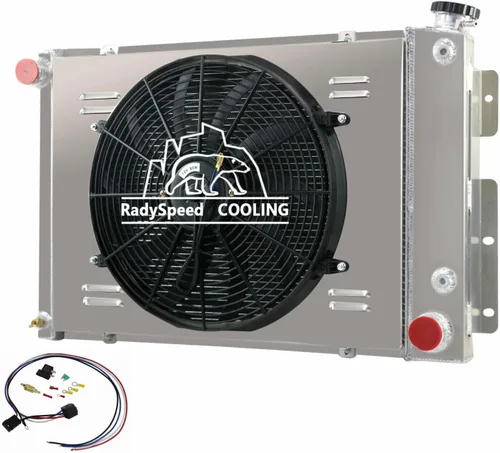 Ventilador de cubierta de radiador de 4 filas para Chevy Camaro Pontiac Firebird 5.7L V8 1967-1969 para Chevy Camaro/Pontiac Firebird V8 67-68-69