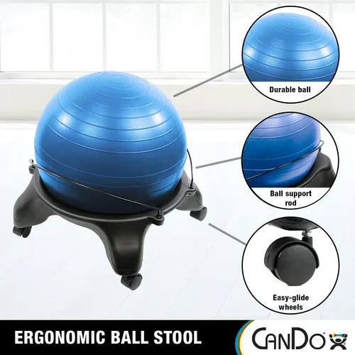 Vista 4 de CanDo Ball Stool Plastic No Back Adult