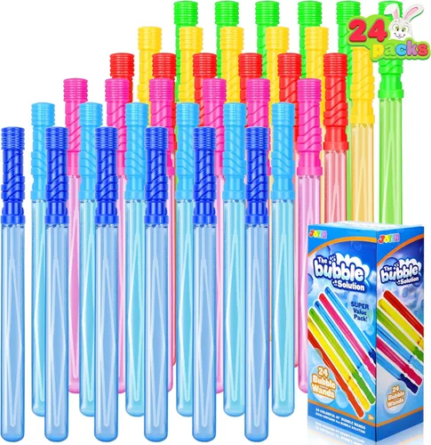 JOYIN - Paquete a granel de 24 varitas grandes para burbujas, juguete de verano, uso en actividades al aire libre e interiores, para fiestas