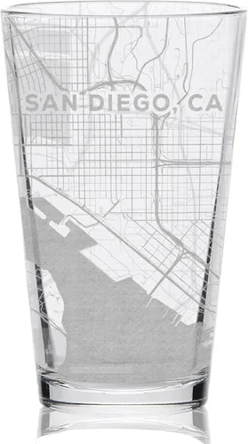 Vista 25 de Santa FE NEW MEXICO - Vaso de cerveza grabado con mapa de calle de la ciudad, idea de regalo perfecta y decoración única