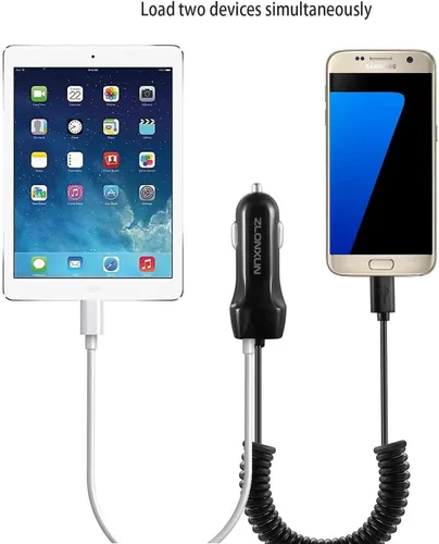 Vista 4 de Cargador de coche con cable micro USB para Samsung Galaxy S7 Edge/A10/S6/J7/J8/J6/A9, LG K20/K30/G4/Stylo 3, Motorola X/Moto E7/E6/G5, HTC m9/m8