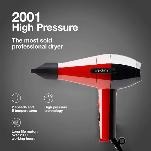 Vista 2 de Secador Elchim Classic 2001 Rojo/Negro