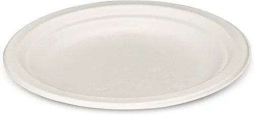 Vista 2 de GUSTO Caja de 1000 platos de papel resistentes de 7 pulgadas, 100% compostables, ecológicos, platos desechables biodegradables, platos de papel