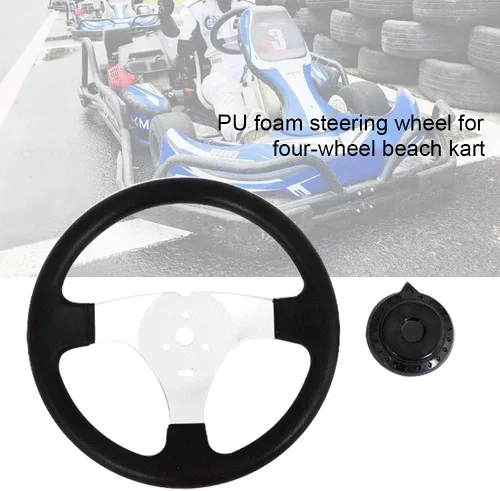 Vista 5 de EKDJKK Go-Kart - Volante universal de 11.811 in para interior de vehículo, 3 radios, accesorios de hardware Lassic duraderos para Go Kart, repuesto