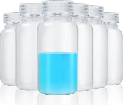 Vista 19 de Tatuo 12 botellas de plástico de 1 onza con reactivo de polipropileno de 1.0 fl oz con tapas de rosca, recipientes de muestra de PP transparentes