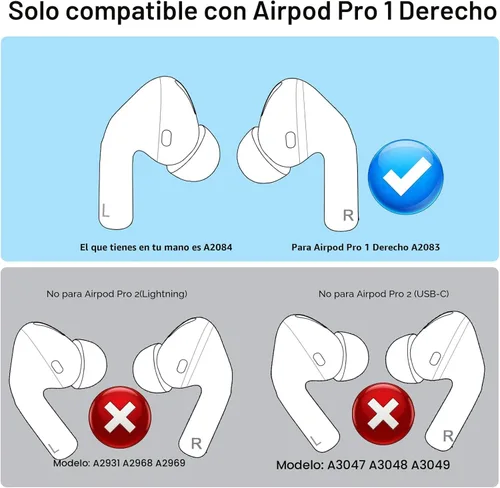 Vista 2 de Auricular original OEM A2083 para Airpods Pro de Apple de 1ª generación del lado derecho, reemplazo para iPod Pro de 1ª generación, compatible