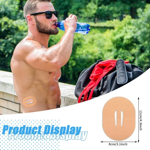 Vista 3 de Nuanchu 36 parches adhesivos compatibles con Dexcom G6, parche impermeable para ducha, parches adhesivos precortados con correa, cinta precortada a