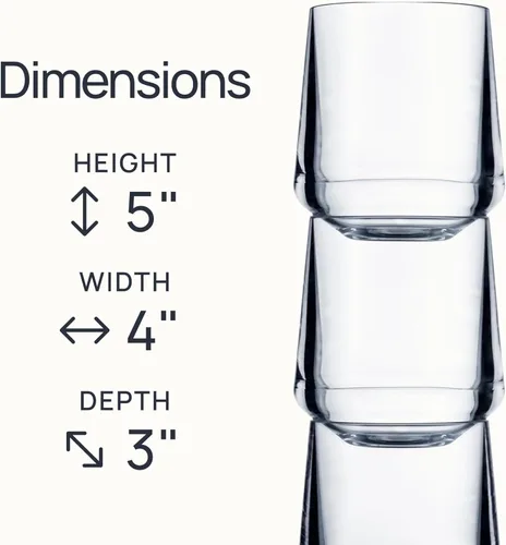 Vista 6 de Drinique Copas de vino irrompibles sin tallo, juego de 4, plástico Tritan de 12 onzas, fabricadas con 50% contenido reciclado, reutilizables, aptas