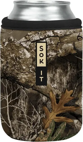 Sok It Can Sok - Funda de neopreno aislada para cerveza y soda (camuflaje RealTree Edge Camouflage, funda para lata de 12 onzas)