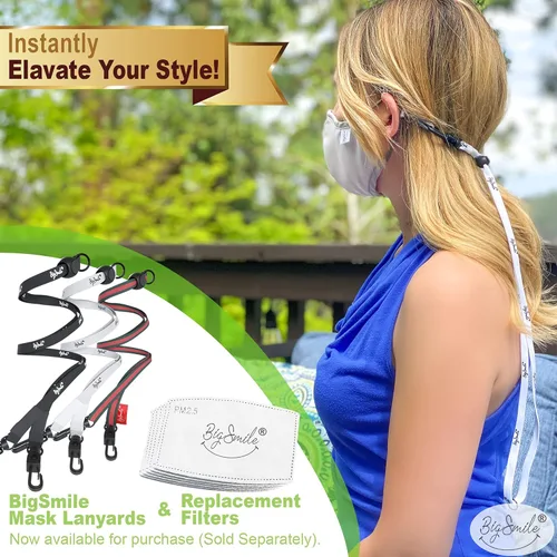 Vista 6 de BigSmile 5 máscaras faciales de tela para mujer, lavables, reutilizables, transpirables, ajustables