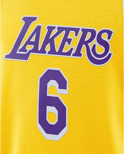 Vista 3 de Nike NBA Swingman - Camiseta sin mangas M - Amarillo/Púrpura Campo, ajuste regular, 100% poliéster, cuello redondo, sin mangas, lavable a máquina