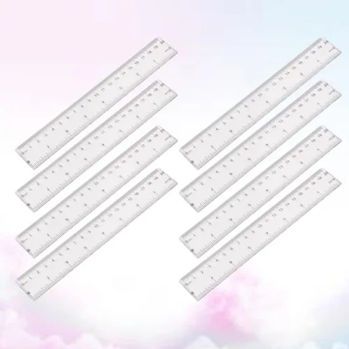 Vista 6 de NUOBESTY 16 reglas de plástico transparente rectas, regla de dibujo, herramienta de medición de dibujo, suministros escolares para estudiantes