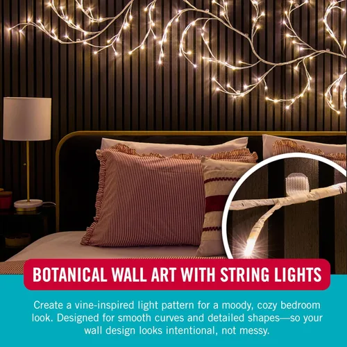 Vista 7 de Velcro Brand Clips de luz de interior para colgar tiras de luces, soporta hasta 50 pies, clips de pared transparentes para cualquier