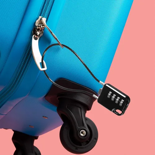 Vista 6 de 2 candados de combinación de 4 dígitos de diseño compacto reiniciables con cable de 7 pulgadas de largo, cables de acero inoxidable duraderos