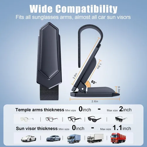 Vista 4 de Veharvim Soporte para Gafas de Sol para Automóvil