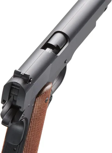 Vista 6 de Pistola de aire comprimido de resorte pesado de la serie de aleación 1911 de tamaño completo (negro con paneles de agarre bronceado)