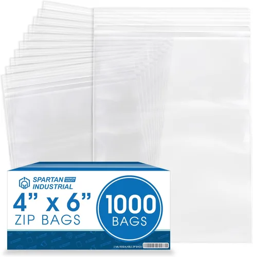 Vista 8 de Spartan Industrial - Bolsas de plástico de polietileno transparente recerrable con cremallera de 8" x 10" de un cuarto de galón (1000 unidades)