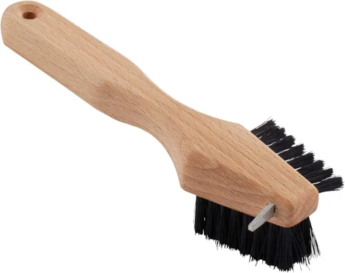 Vista 2 de REDECKER Cepillo de suela para zapatos, cerdas de jabalí, madera de haya engrasada y diseño de acero inoxidable, 3 formas de limpiar, fabricado