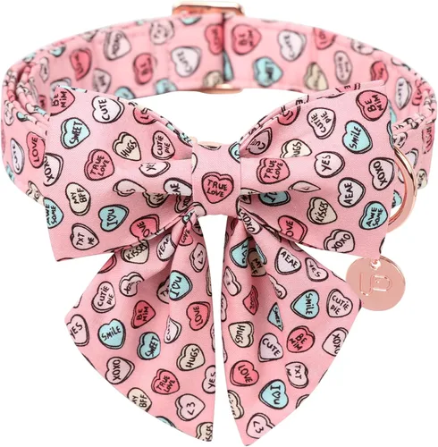 Vista 20 de Collar de perro del día de San Patricio con corbatín, collar de lazo de trébol de la suerte ajustable para perros hembras y niños, collar de perro