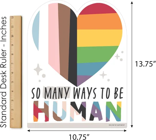 Vista 4 de Big Dot of Happiness So Many Ways to Be Human - Letrero de césped al aire libre - Cartel de orgullo para patio - 1 pieza