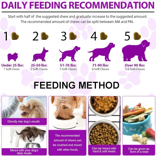 Vista 3 de Multivitamínico masticable para perros, 150 masticables, vitaminas y suplementos para perros 15 en 1, vitaminas diarias para perros, probióticos