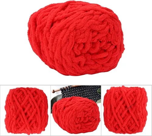 Vista 9 de Hilo grueso para tiras de hielo de 7 a 0.315 in de diámetro para tejer con aguja de ganchillo, manta tejida (11 rojo grande)