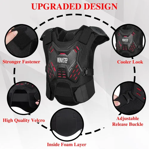 Vista 3 de Chaleco de armadura corporal para motocicleta, equipo de motocross, protector de pecho de moto para hombres, equipo de motocicleta, protector