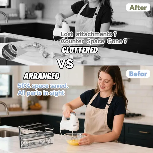 Vista 5 de KitchenAid - Caja de almacenamiento para batidoras de mano KitchenAid KHM5/KHM6/KHM7/KHM9 Series Ultra Power Speed, caja de almacenamiento