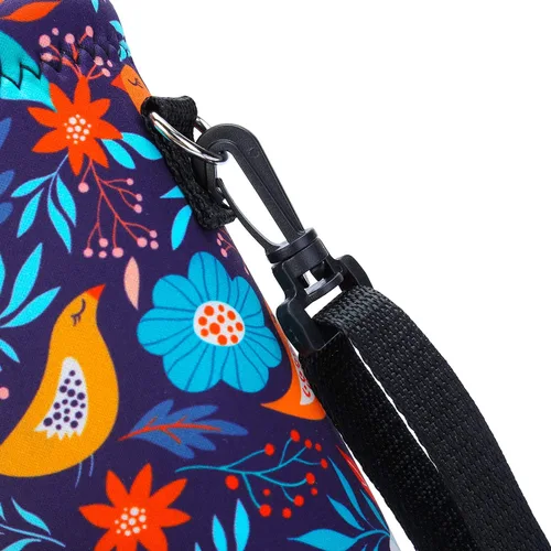 Vista 6 de AMARY Bolsa de neopreno para botella de agua de 33.8 fl oz con correa ajustable para el hombro, cubierta aislada para botellas de acero Aves