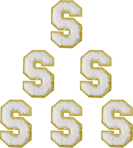 Vista 129 de 6 piezas de parches de letras de chenilla autoadhesivas, parches de letras preppy de 2 pulgadas para bolsos, ropa y sombreros, grandes pegatinas