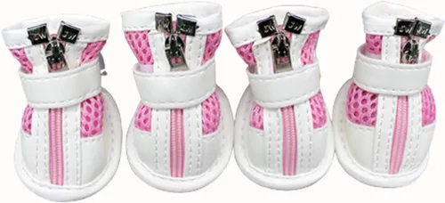 Vista 8 de Zapatos para mascotas, botas para perros, protegen las patas de perro, zapatillas de deporte de malla con cremallera de malla transpirable